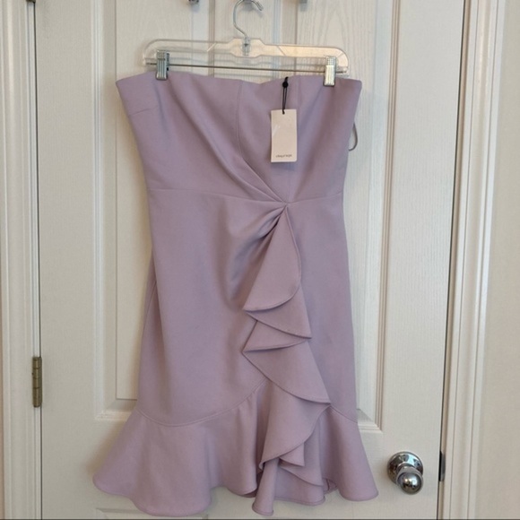 CINQ À SEPT Cassandra Strapless Ruffle Dress Sz 12 - Picture 6 of 11